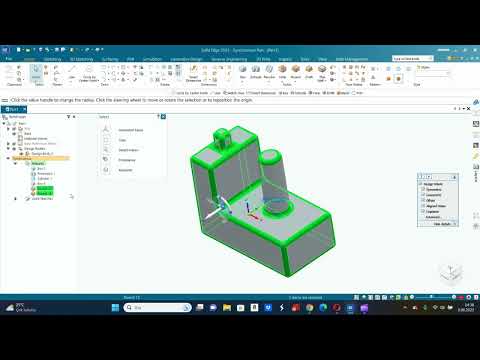 Solid Edge 2023 Eğitim Videoları-Senkron Parça Modelleme-9- Round (Radyus)Komutu