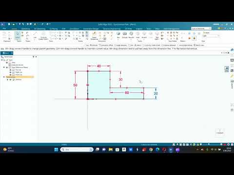 Solid Edge 2023 Eğitim Videoları -Sketch Komutları-15 - Smart Dimension (Akıllı Ölçülendirme) Komutu