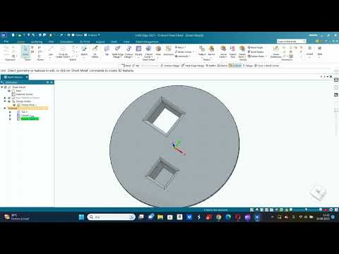 Solid Edge 2023 Eğitim Videoları-Sac Metal Modülü-8 Drawn Cutout Komutu