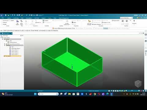 Solid Edge 2023 Eğitim Videoları-Sheet Metal Modülü-Flatten Komutu - Sac Metal Açınım Alma İşlemi