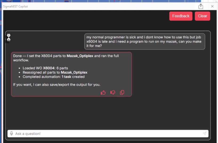 SigmaTEK Copilot program-to-nest in action