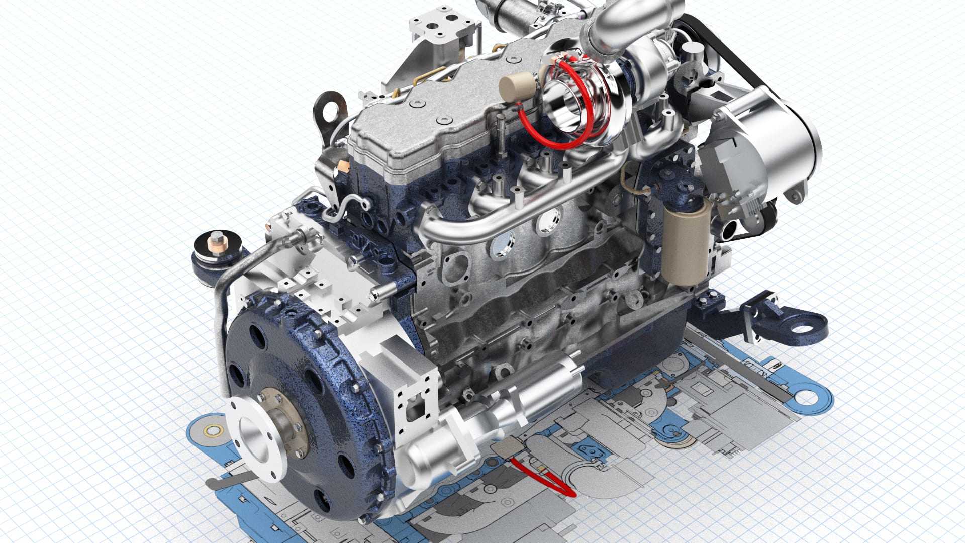 Solid Edge Complex Assembly Rendering